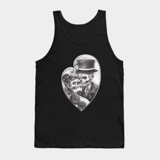 Skeleton in love couple wedding. Tank Top